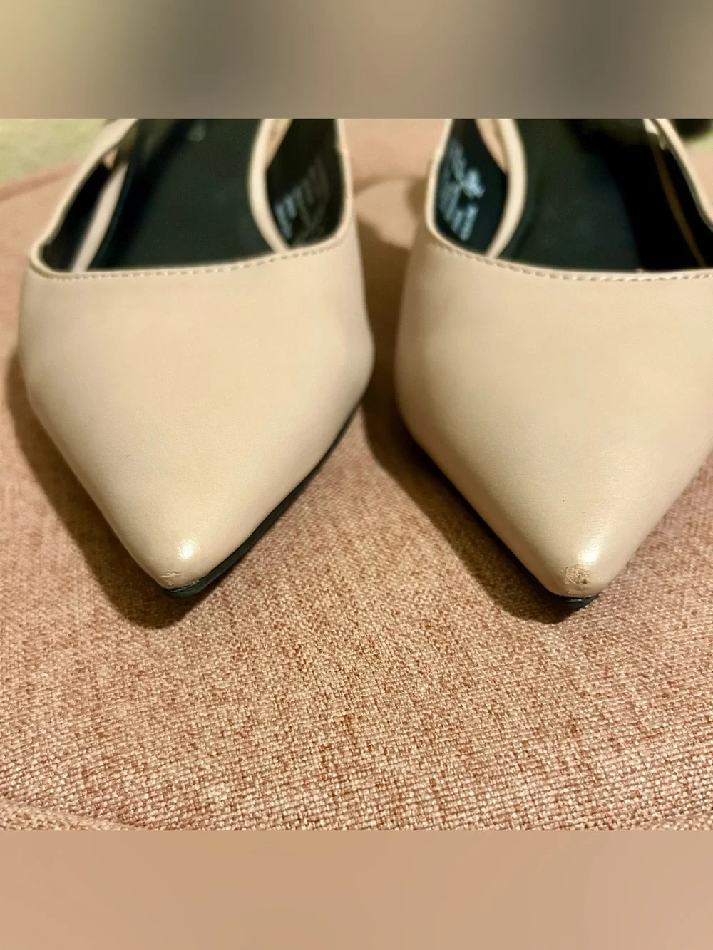 Christian Siriano Nude Blush Pointed Toe Slingback Pumps